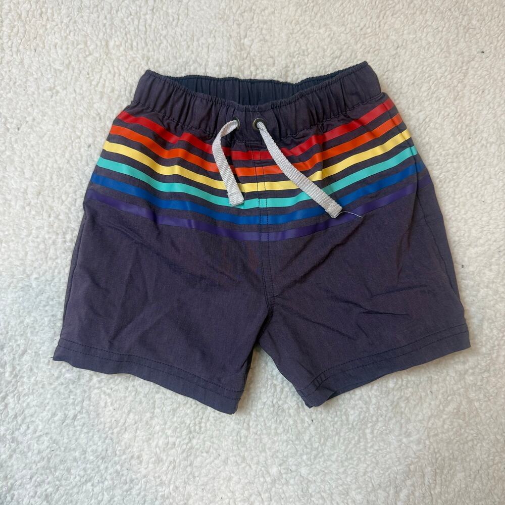 Hanna Andersson Rainbow Stripe Swim Trunks Shorts Toddler Boy 3T